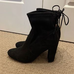Dune London Black Suede Booties W 39 (fits like 8)